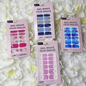 4 pkgs ~ BRAND NEW 12pc. B.Color Nail Wraps